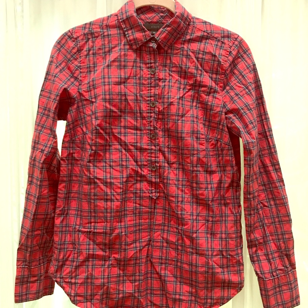 J Crew Red Tartan Popover size 00