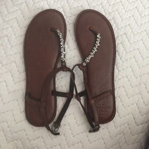 A&F leather sandals with rhinestones