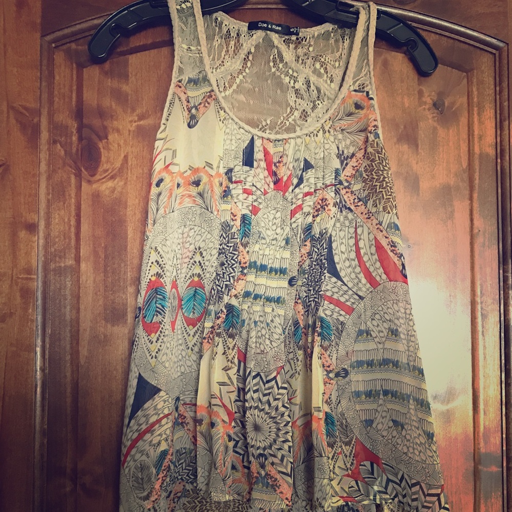 Colorful bohemian high low tunic