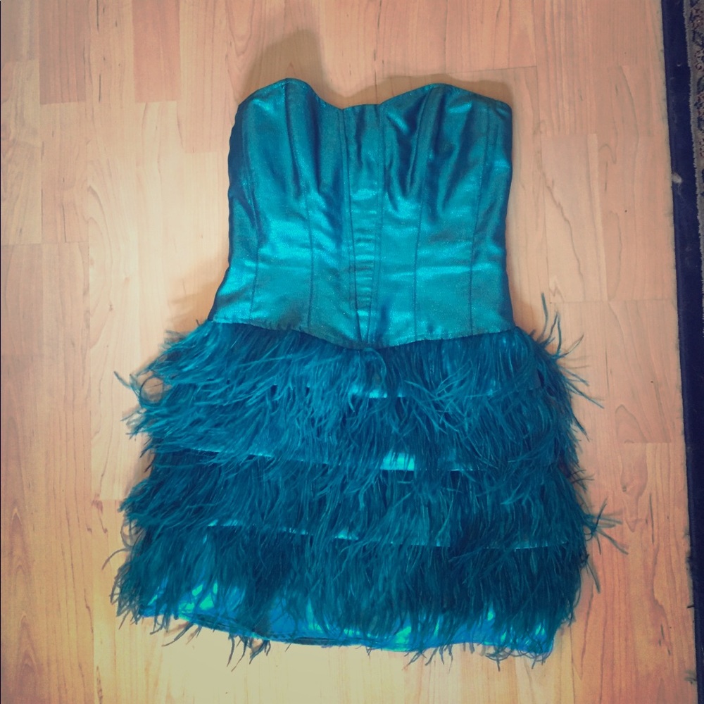 Betsey Johnson Ostrich Feather Cocktail Dress