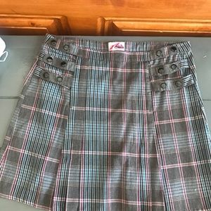 Grey plaid Mini Skirt