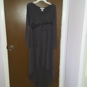 Bonjour gray high-low dress