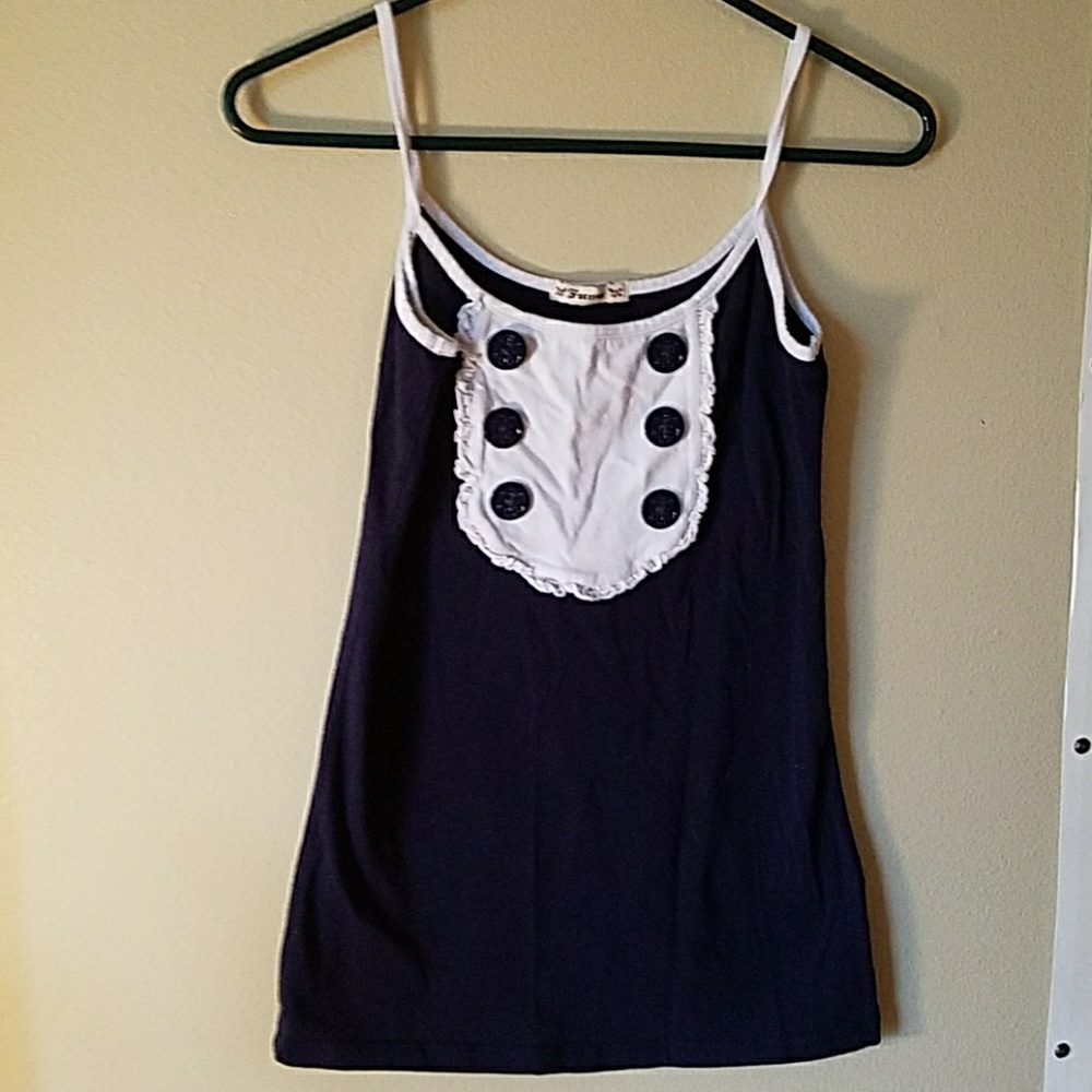 Cute dark navy and white tank M