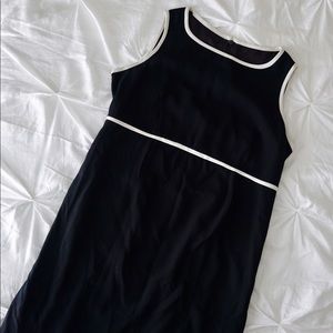 Black maternity dress white piping