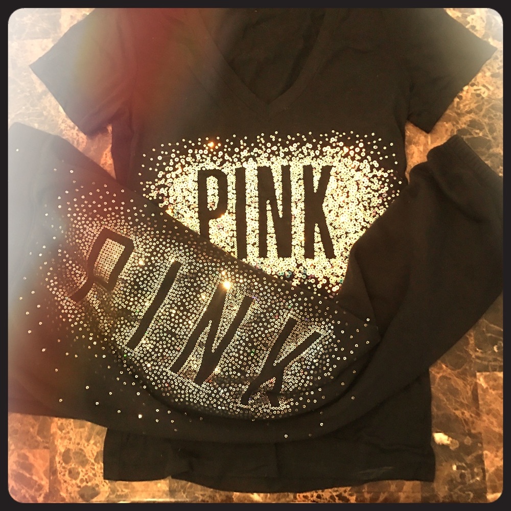 🎀PINK VS Silver Starburst Sequin Black HTF Set🎀