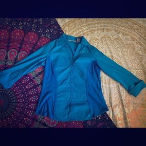 Signature by Larry Levine Blue Button Down