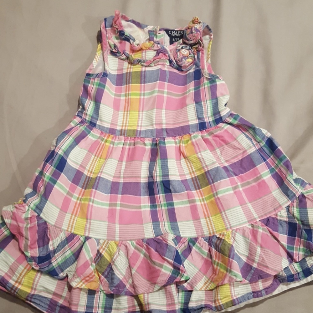 Chaps plaid dress 3t