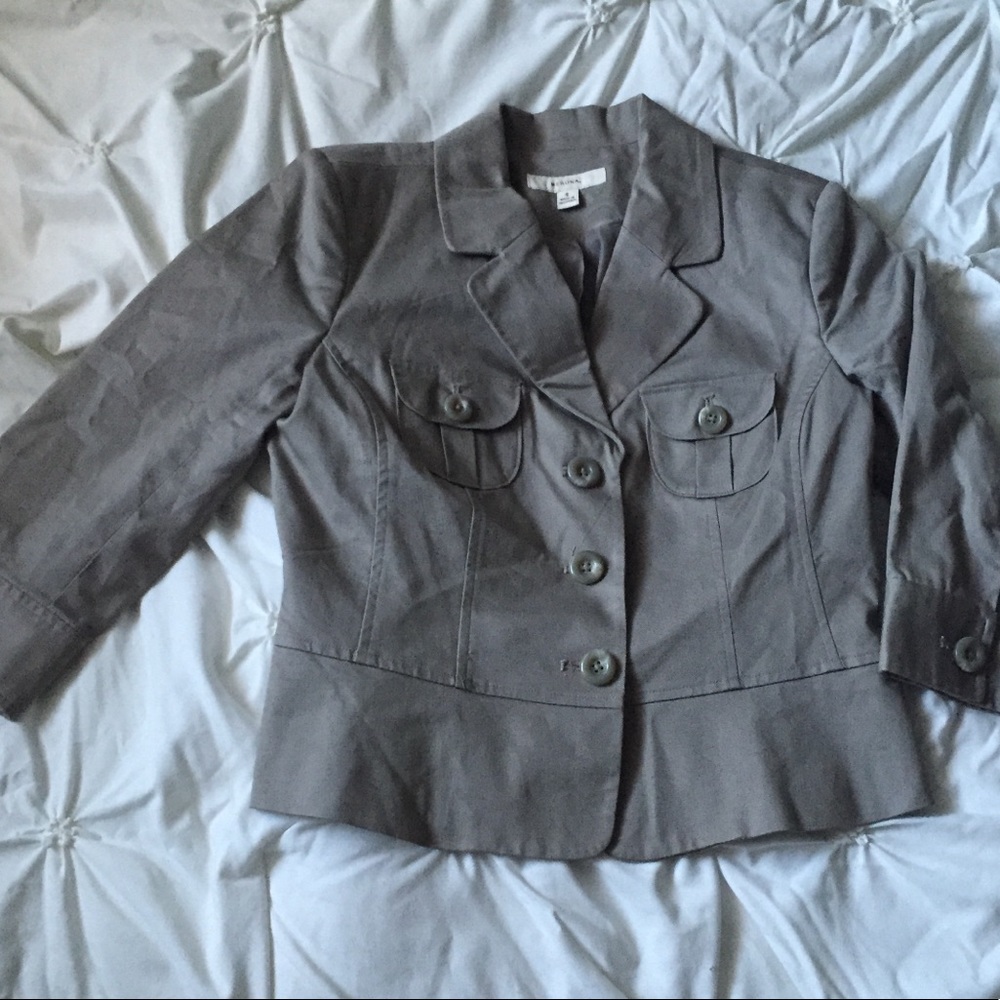 Merona Gray Button Crop Blazer