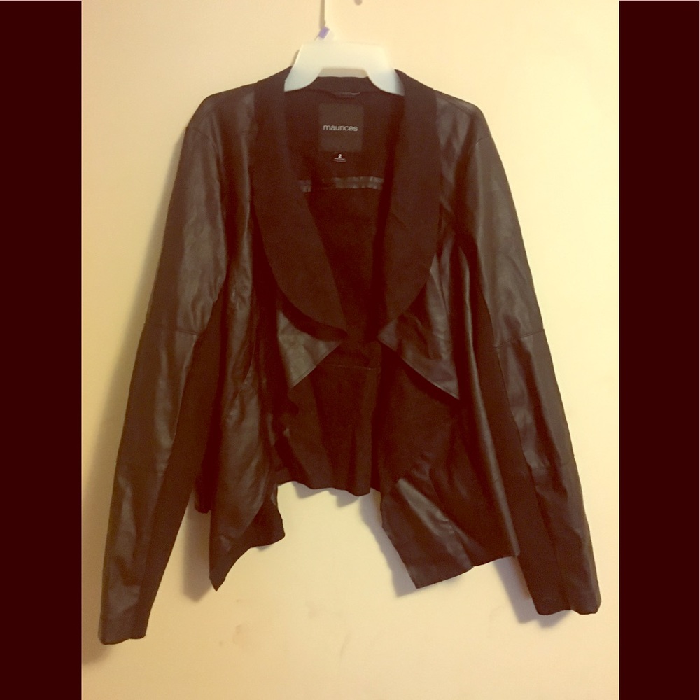 Super Sexy Maurice's Black Leather Jacket Size 2