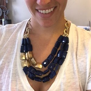 Stella and Dot Blue and Gold Necklace