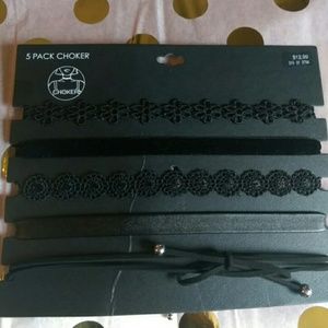 5 pack choker necklaces
