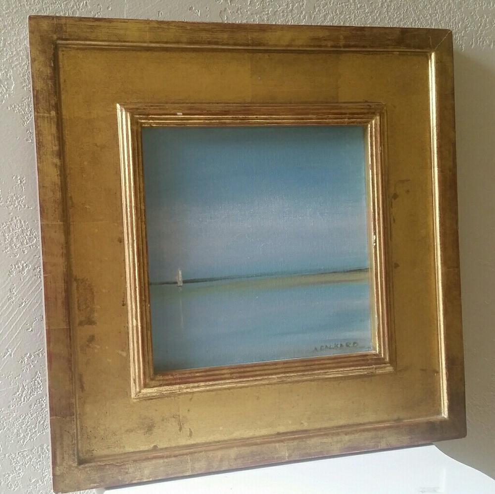Original, signed Ann Packard painting 8×8. Framed