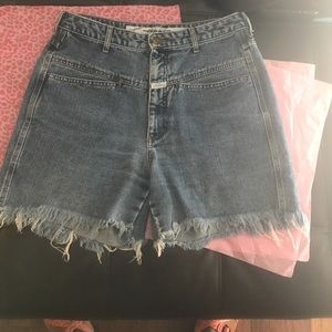 hi waist jean shorts