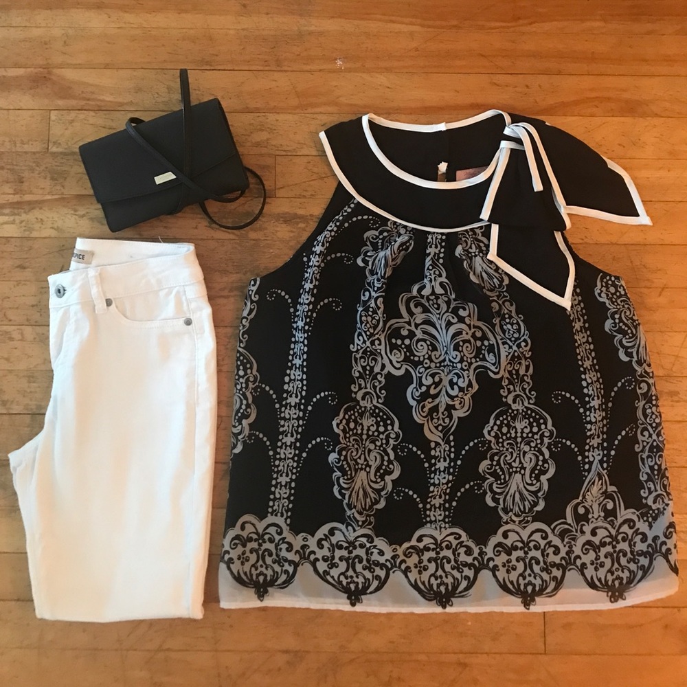 Misty & Max printed black top