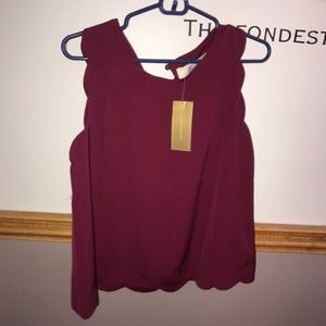 scalloped tank top blouse