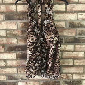 Cheetah print top frock halter top