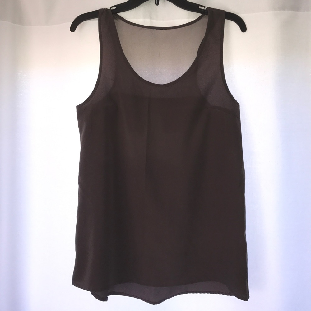 Grey tank with sheer back