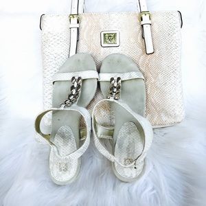 Anne Klein Damek wedge Sandal in Light Natural