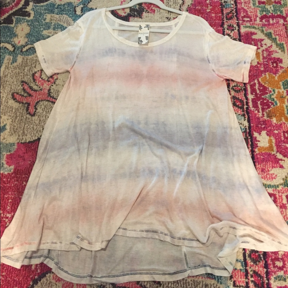 Blue Pepper tie dye tunic tee (NWOT)