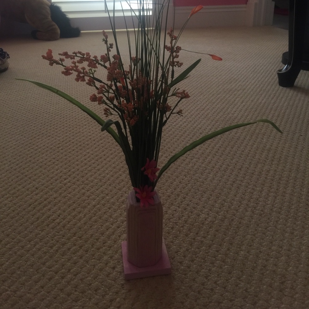 Fake Flower Boquet with Vase