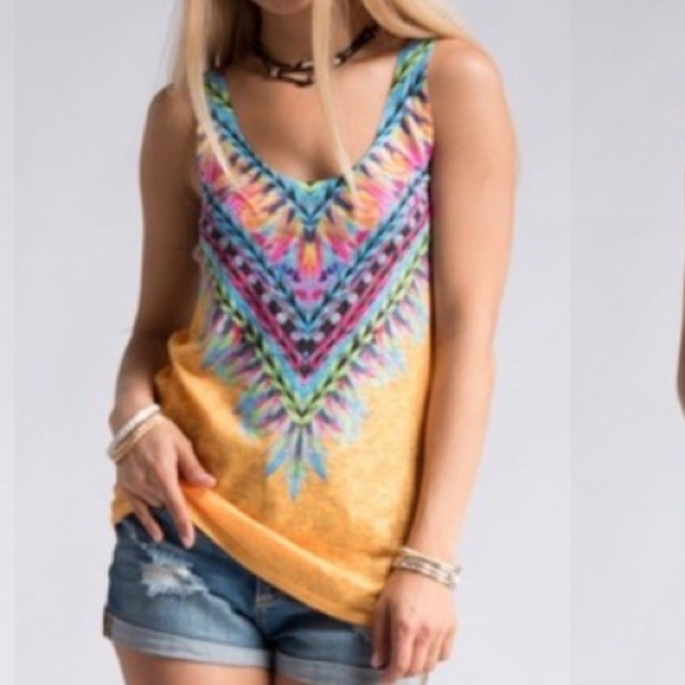 Multi Colored Top in Yellow - Picture 1 of 2