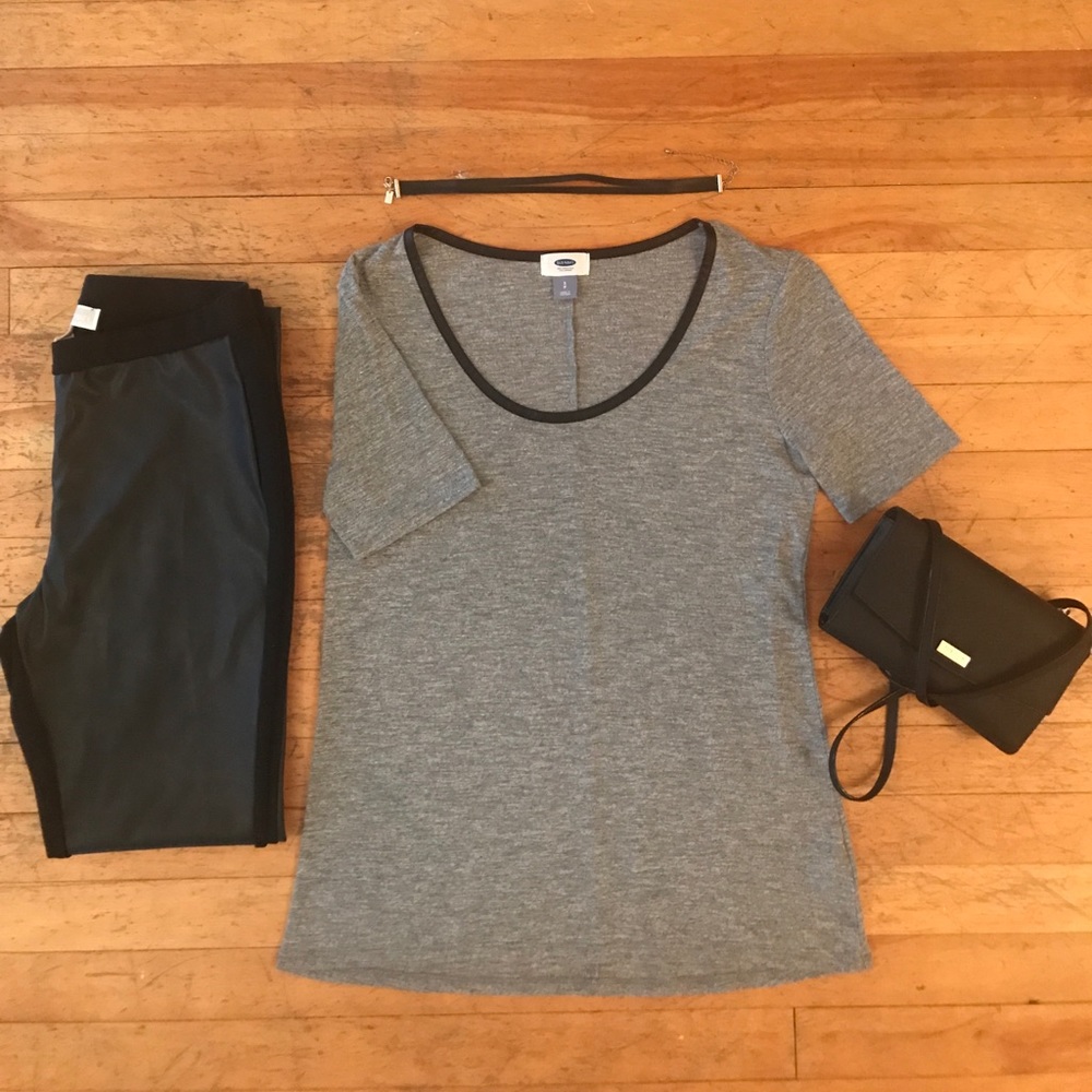 Old Navy Leather Detail T