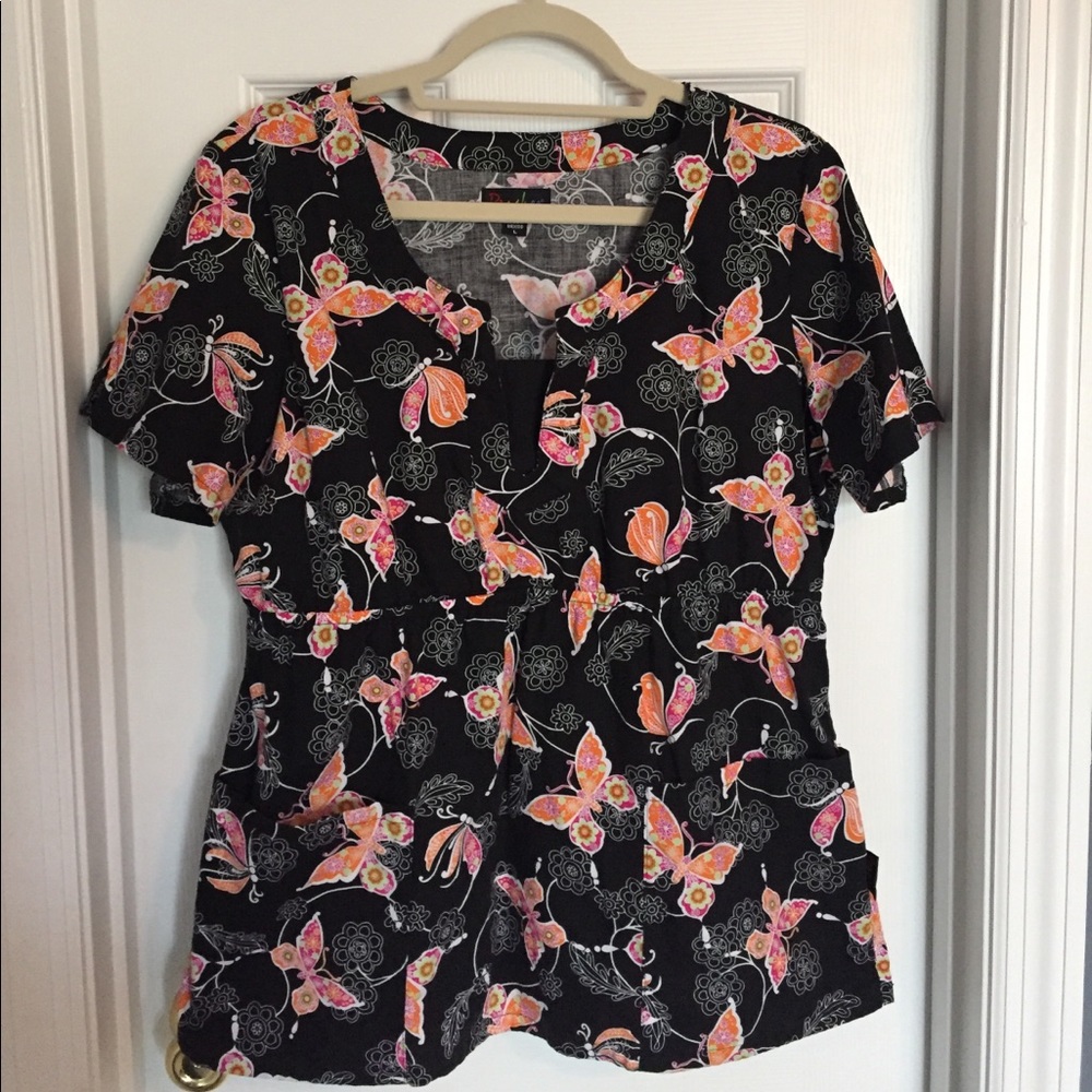 Peaches Scrub Top