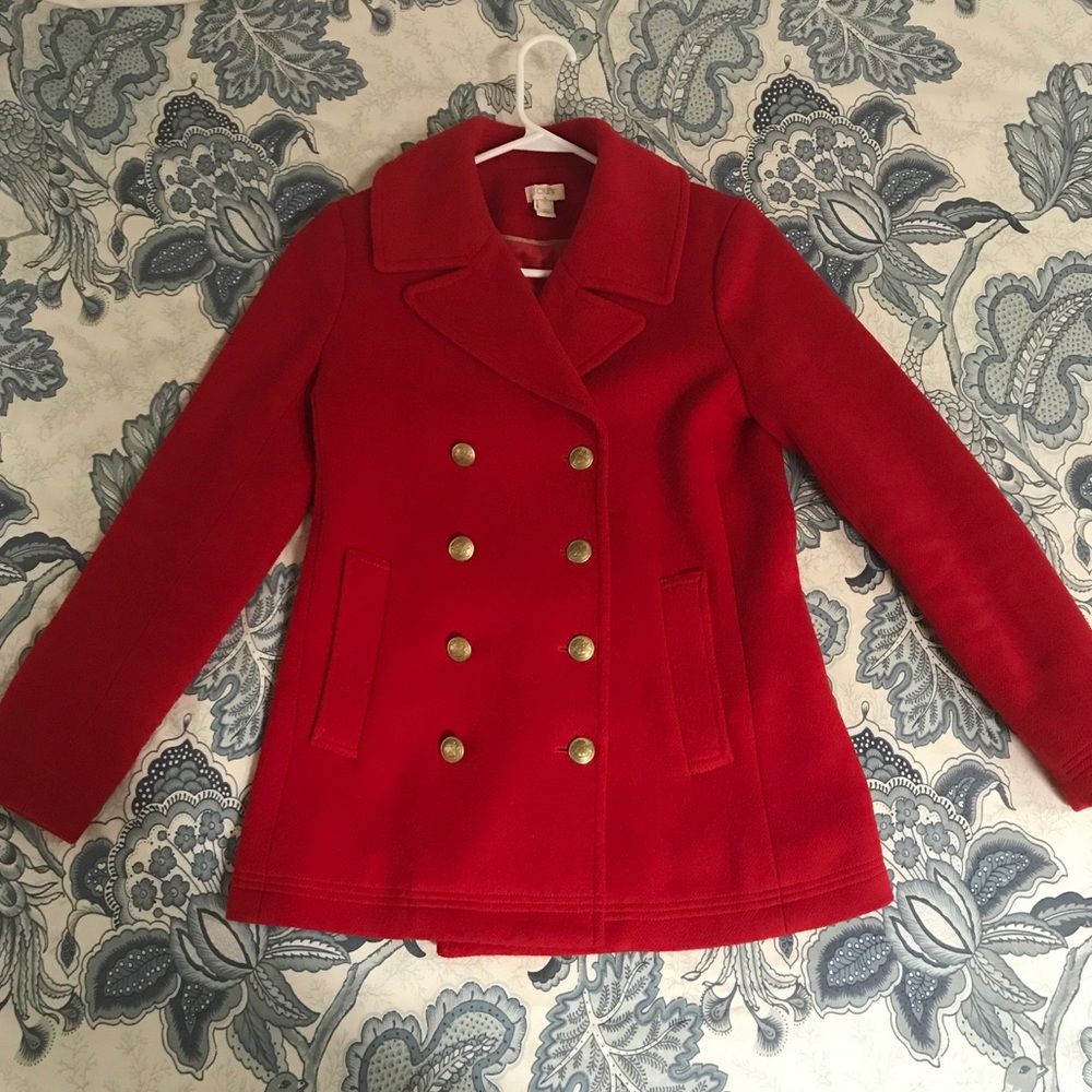 J. Crew Wool Peacoat with gold buttons