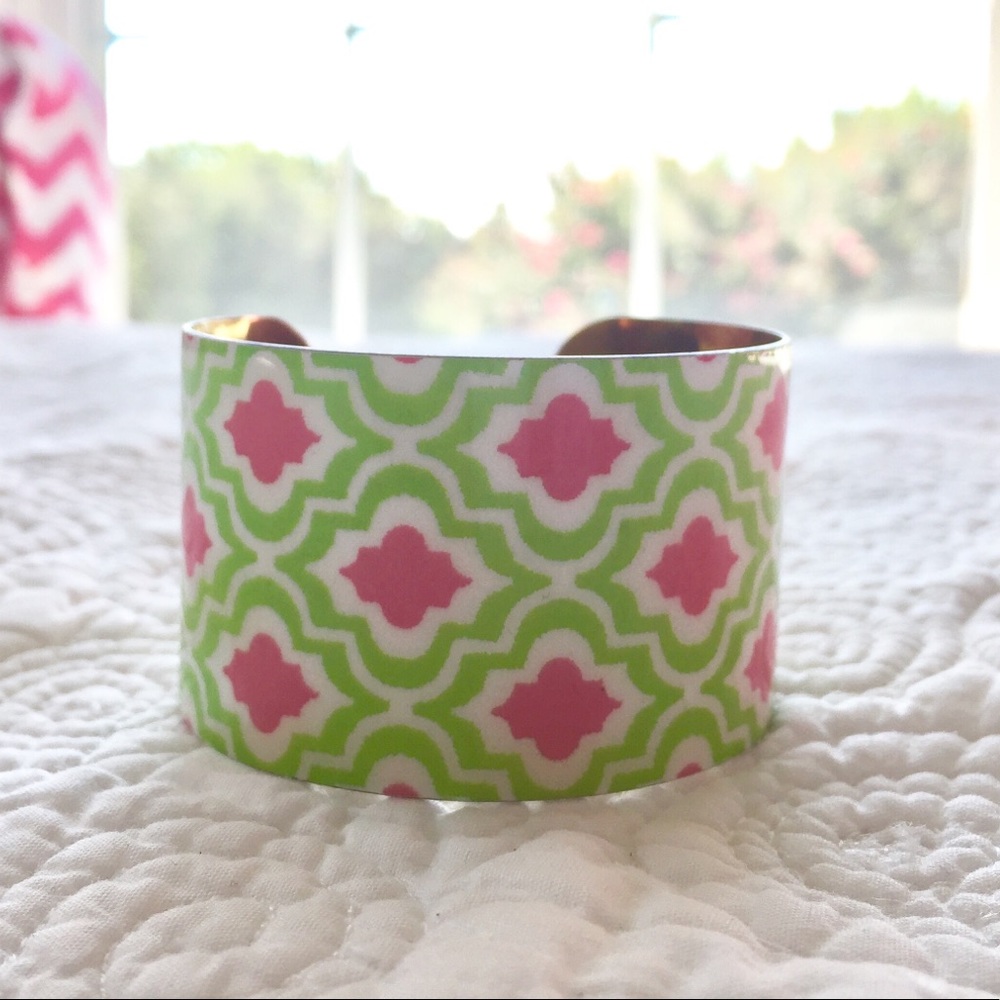 Pink, Green, and White Pattern Cuff