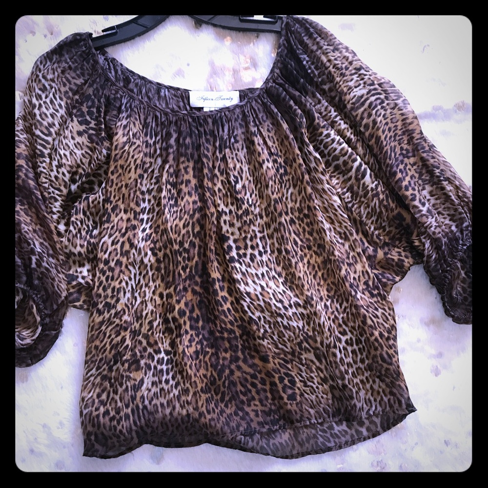 Silk leopard print blouse