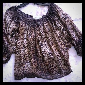 Silk leopard print blouse