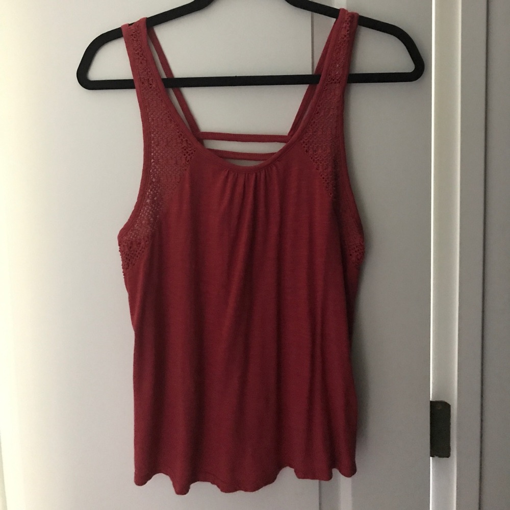 Red knit tank top!