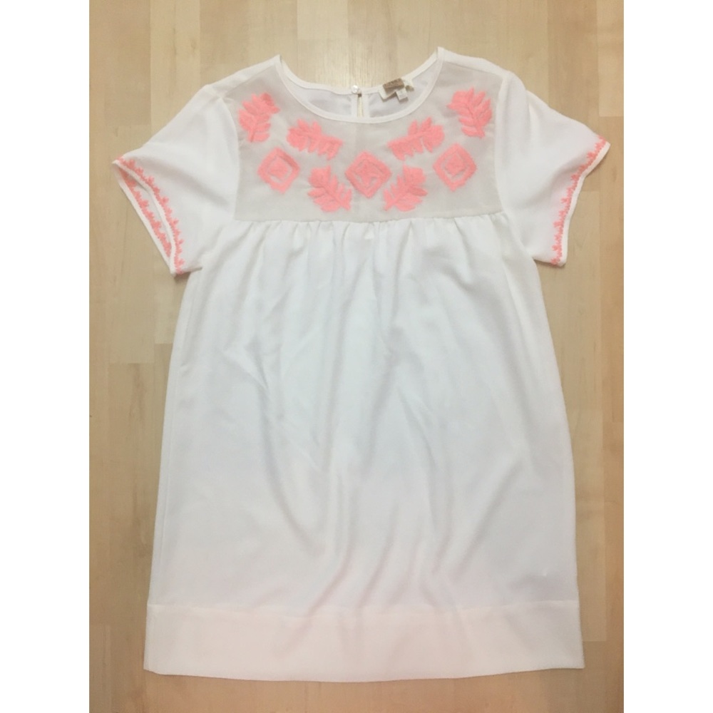 White and Pink Embroidered Sundress