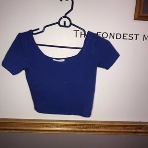 blue crop top