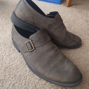 Clarks Men's Taupe Slip-On Leather Dress Shoes