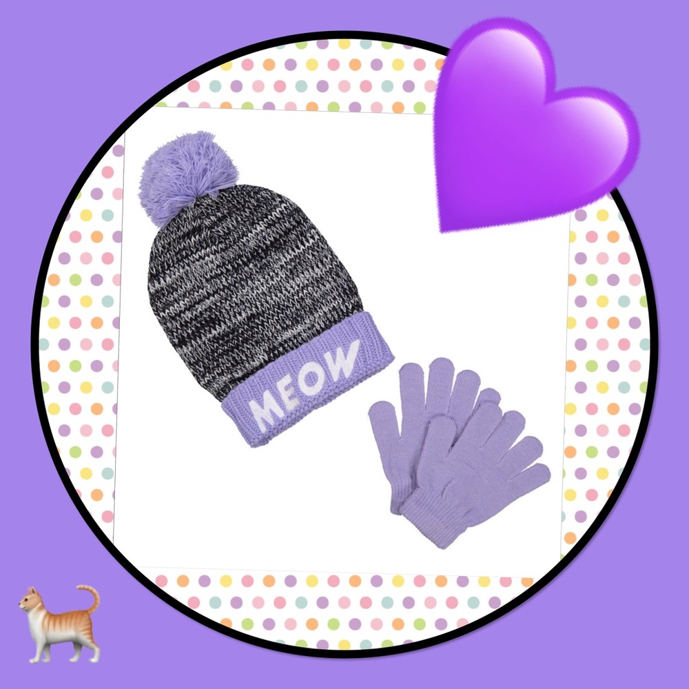 Meow Beanie and Gloves Set