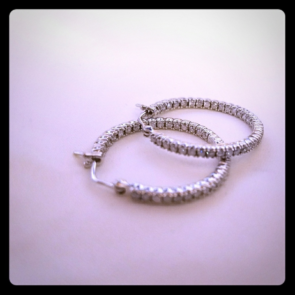 2 Carat TDW 14kwg hoops