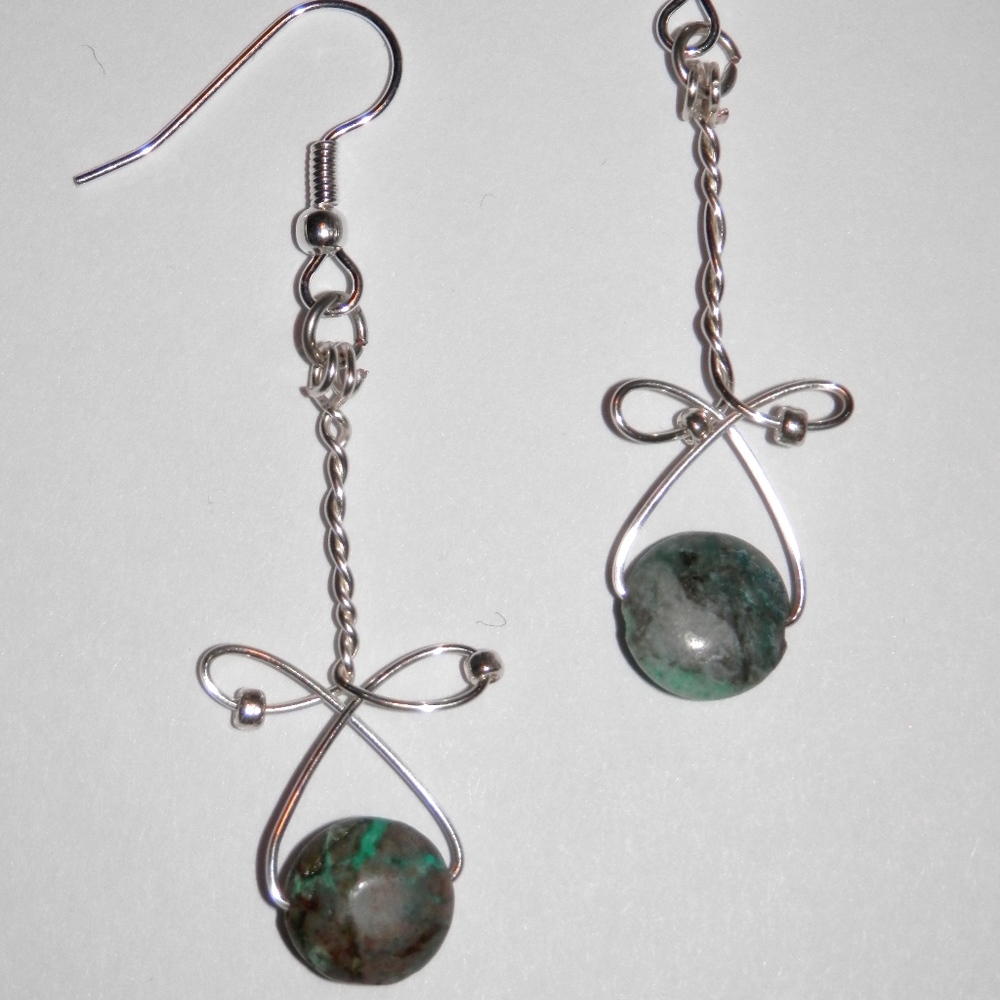 Turquoise Silver Plated Earrings (NND11)