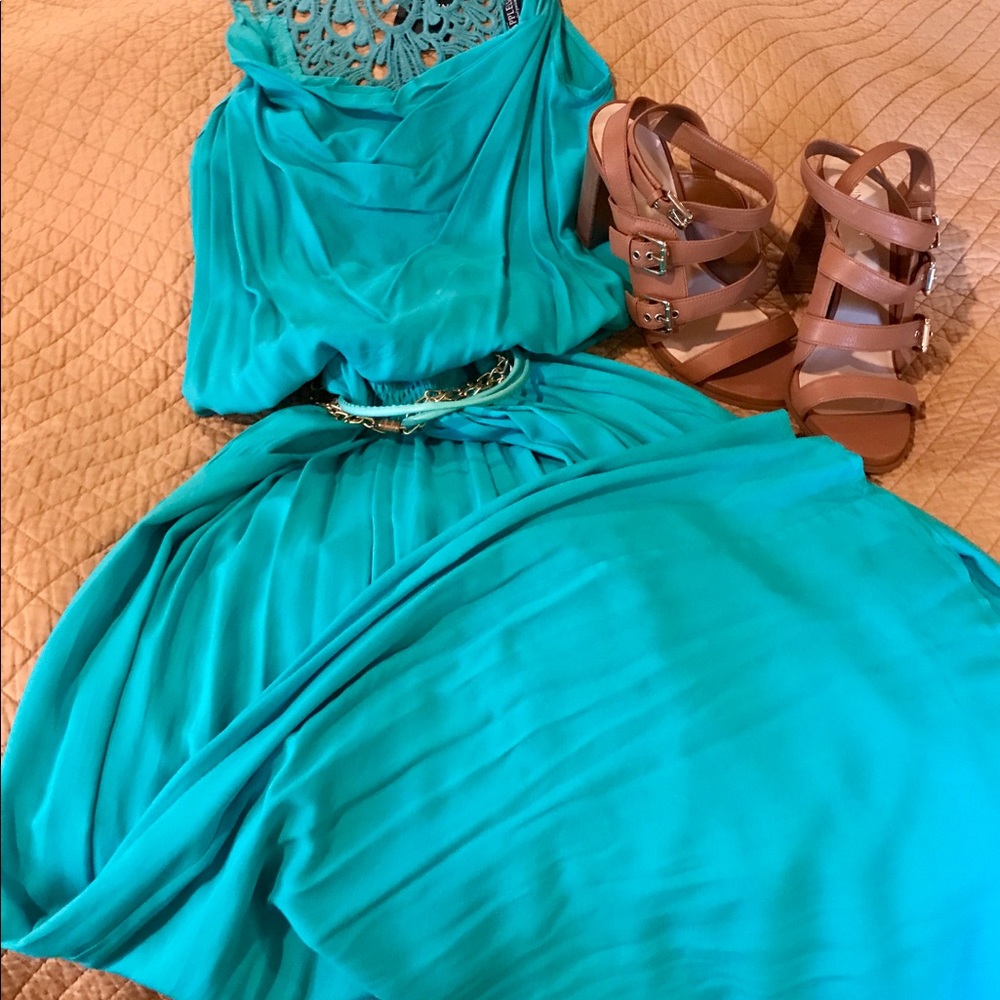 Teal Appleline Dress