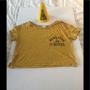 Victoria Secrets pink Hawkeyes crop shirt