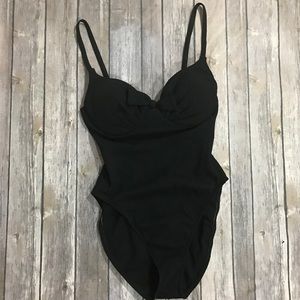 Black vintage one piece bathing suit