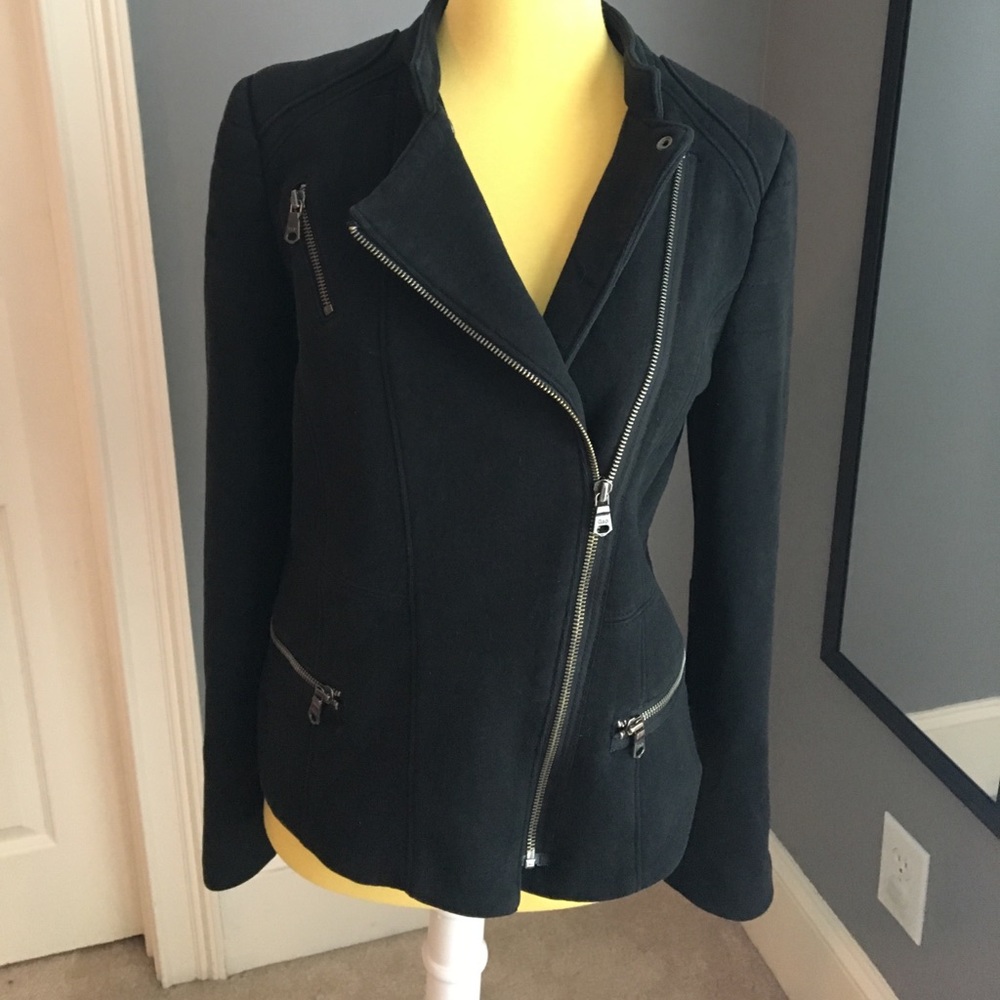 Black Knit Moto Jacket