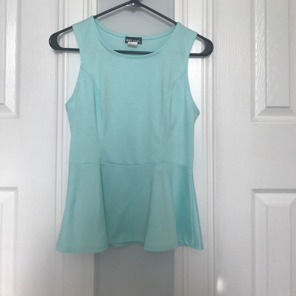 Teal peplum top