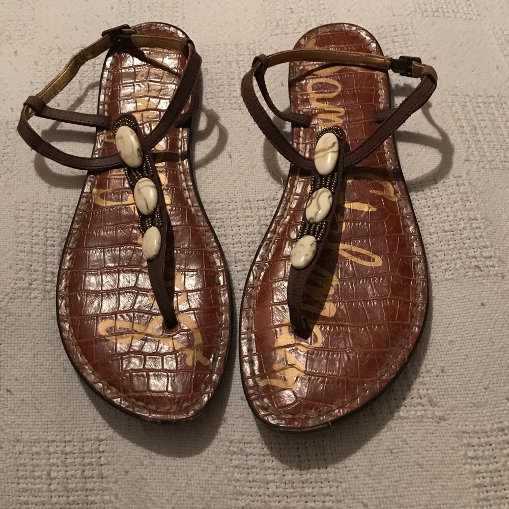 SAM EDELMAN SZ 9.5 SANDALS WITH STONES EUC