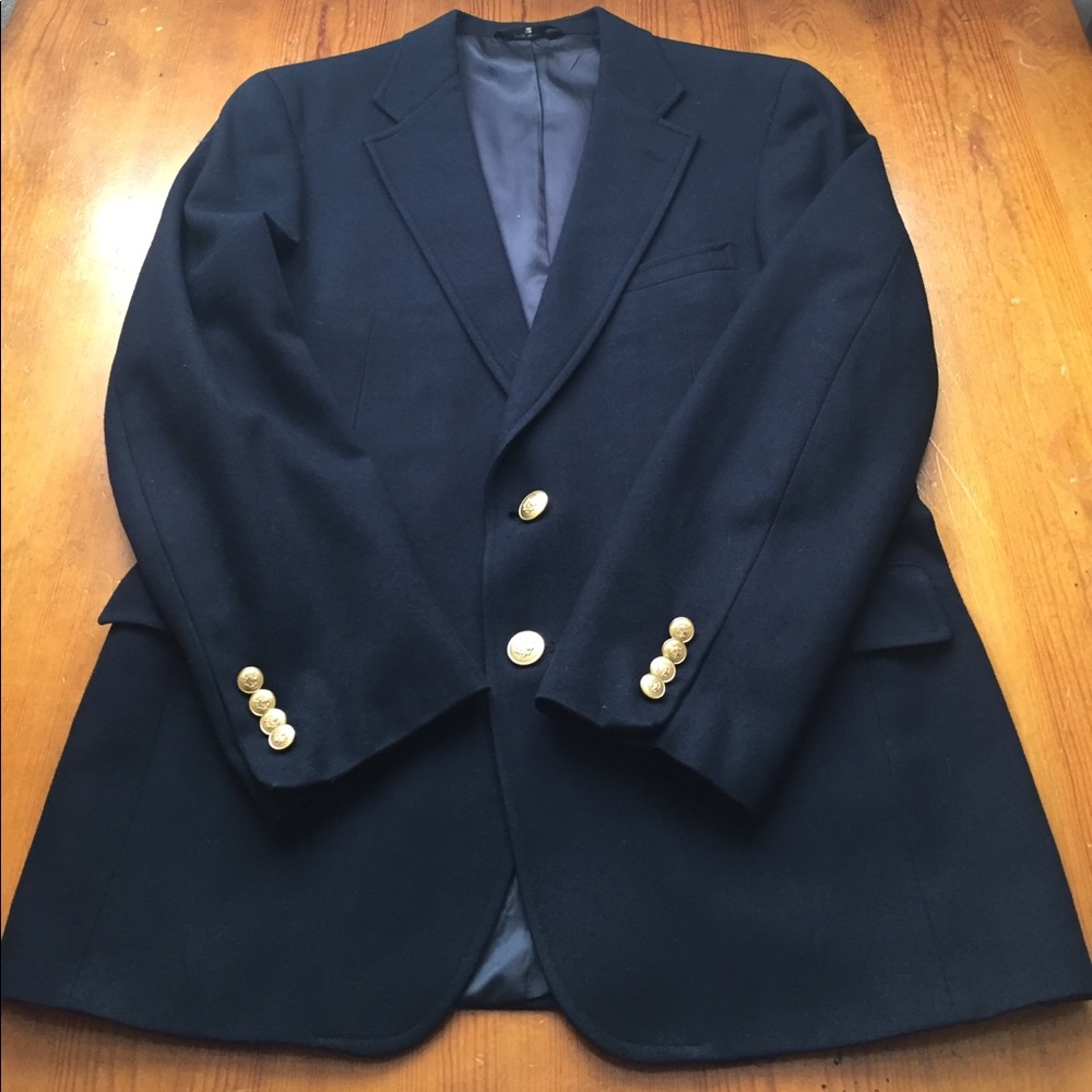 Chaps by Ralph Louren Blue Virgin Wool Blazer