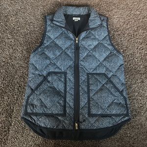 J.Crew Factory Gray Herringbone Puffer vest
