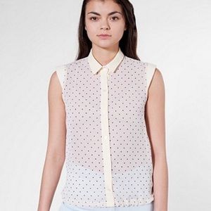 American Apparel Chiffon Button Down Blouse