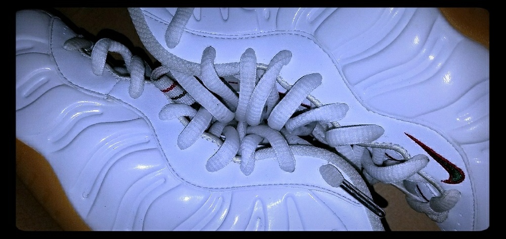 White Gucci foam posites