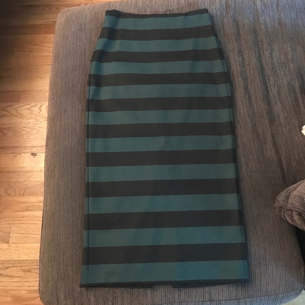 Long striped pencil skirt