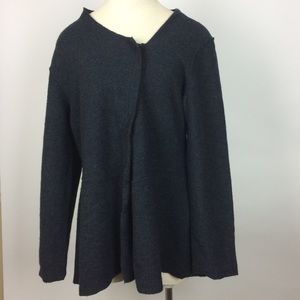 EILEEN FISHER Wool Hidden Zipper Gray Sweater